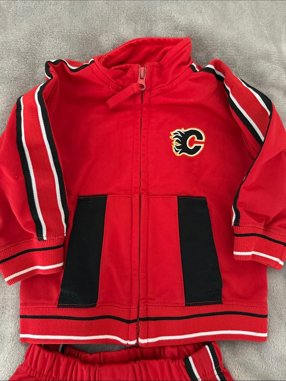 NHL Calgary Flames Kids Matching Track Jacket & Pants Suit Set Toddler Size 12M